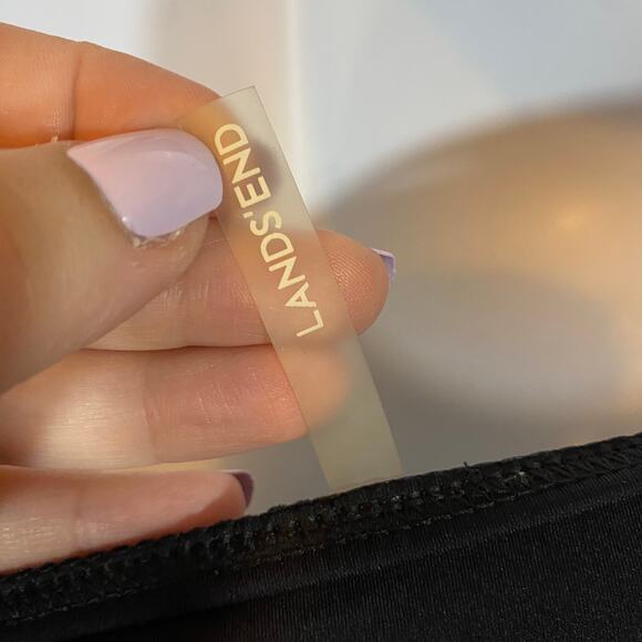 Land's End Black Halter Tankini Top with Crossover Ruching Sz 10 Long - Picture 5 of 9